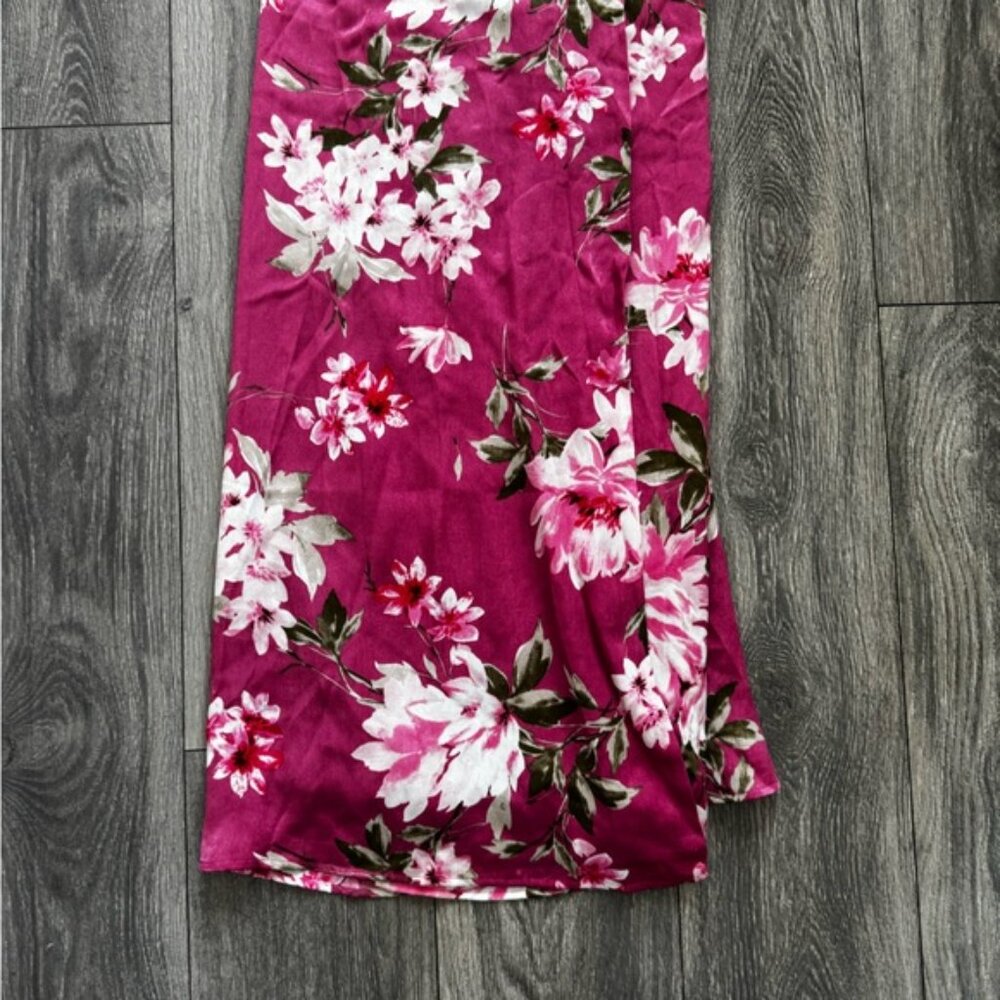Lulu's Pink Spaghetti Strap Floral Maxi Dress Small - Picture 7 of 8